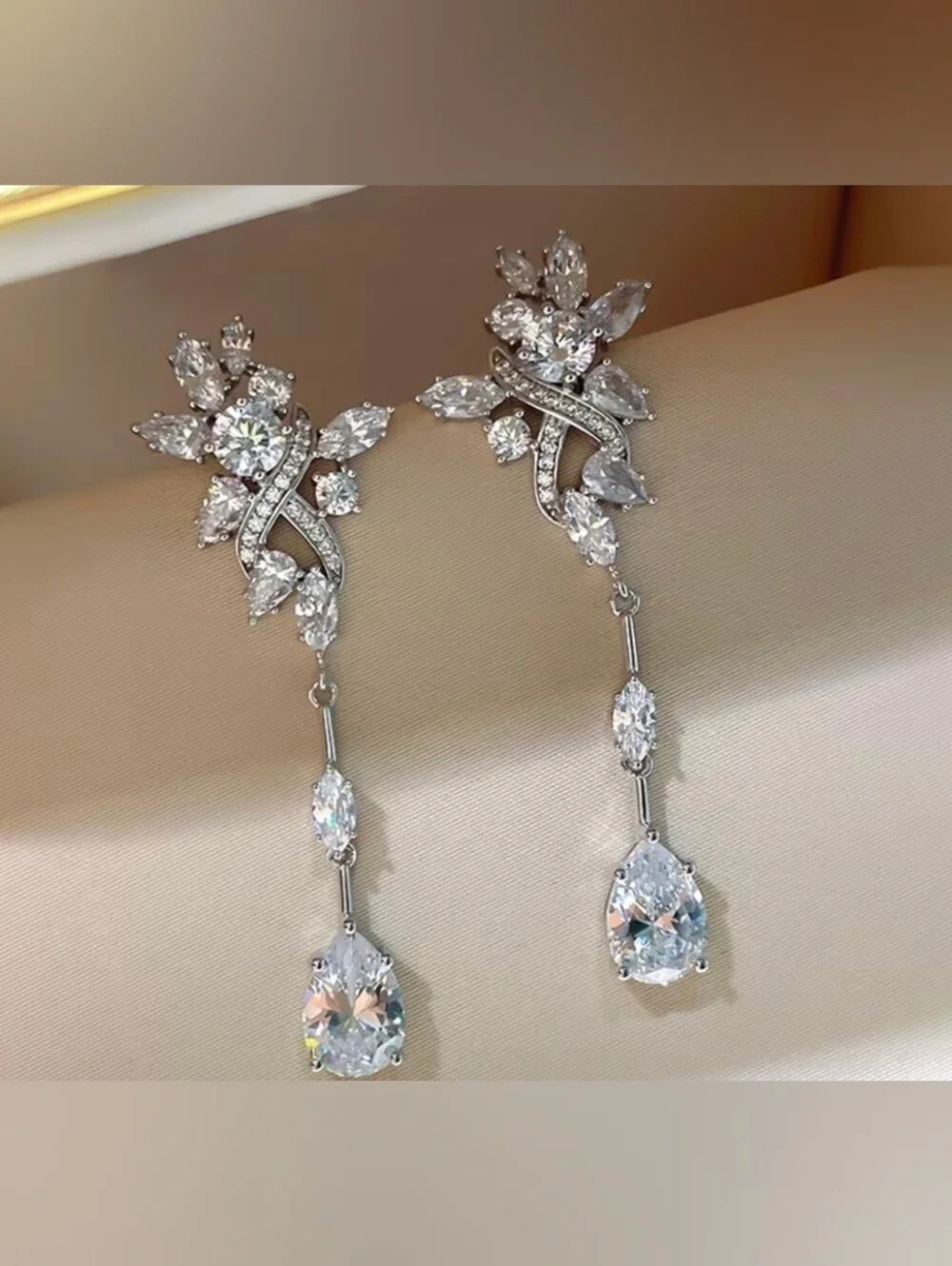 $8 Each Or Bundle 5/$20 Elegant Silver Crystal Drop Earrings